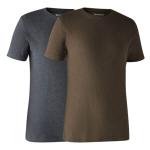 Deerhunter Basic T-Shirt, 2 pak Brown Melange Small