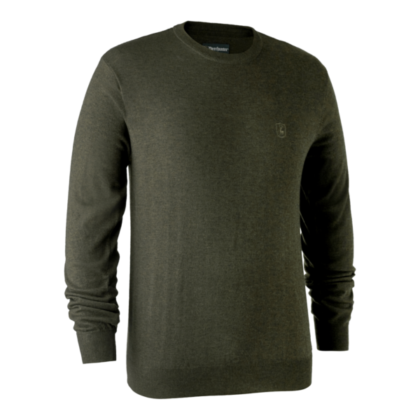 Deerhunter Kingston Strik med rund hals Green Melange XL