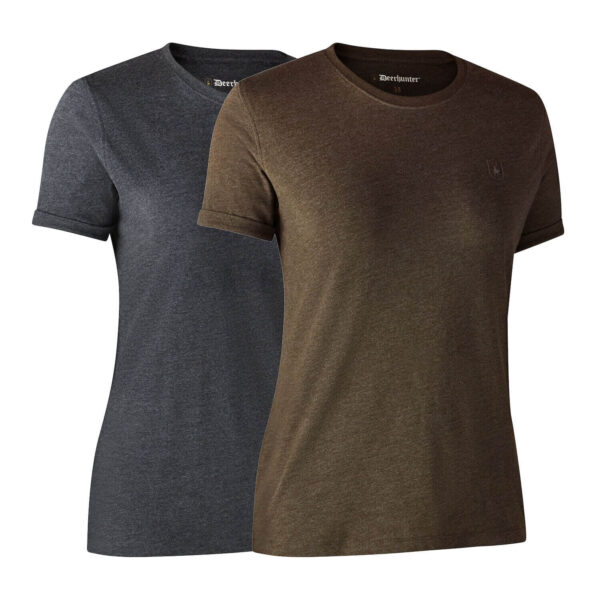Deerhunter Lady T-shirts 2-Pak Brown Leaf 44