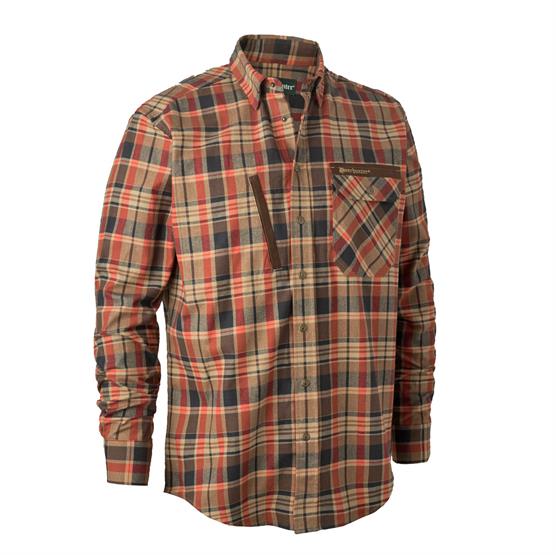 Deerhunter Mens Hektor Shirt, Orange Check
