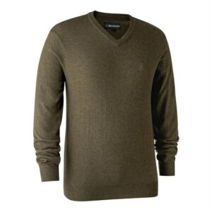 Deerhunter Mens Kingston Knit with V-Neck, Cypress