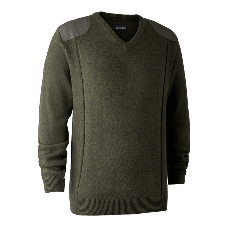 Deerhunter Sheffield Strik med V-hals Green Melange XL