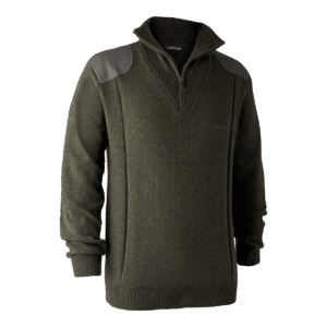 Deerhunter Sheffield Strik med lynlås hals Green Melange XL