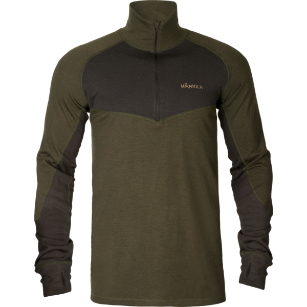 Härkila Base Warm zip neck Willow green/Shadow brown 4XL