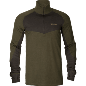 Härkila Base Warm zip neck Willow green/Shadow brown L
