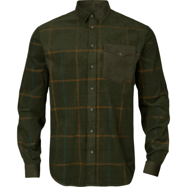 Härkila Kaldfjord corduroy check skjorte Willow green check 4XL