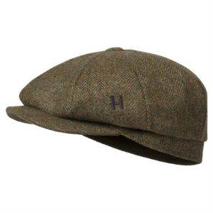 Härkila Kenmore Cl. Baker Boy Cap, Forest Green / Herringbone