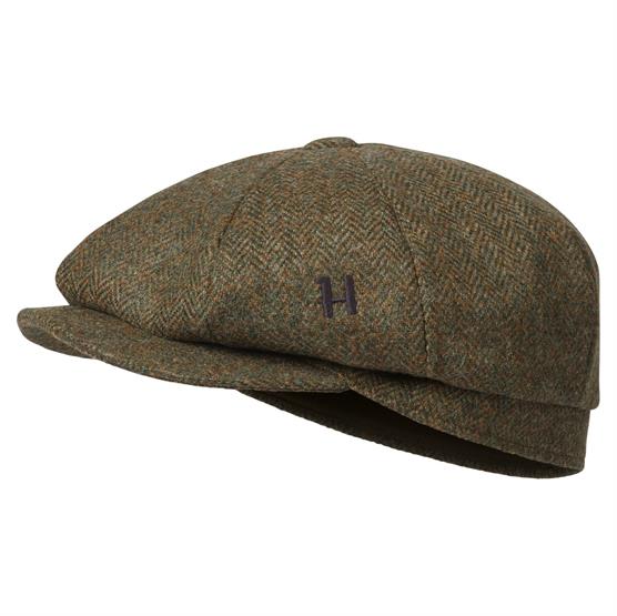 Härkila Kenmore Cl. Baker Boy Cap, Forest Green / Herringbone