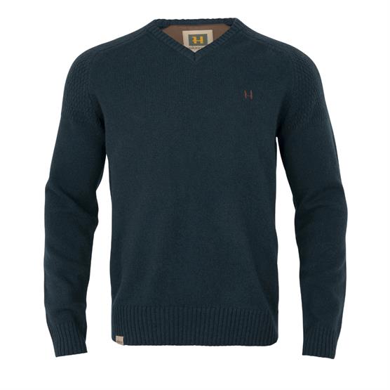 Härkila Vincent Merino V-Neck Pullover Mens, Dark Navy