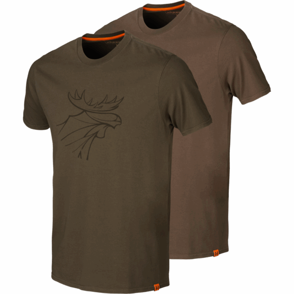 Härkila graphic t-shirt 2-pack Willow green/Slate brown 4XL